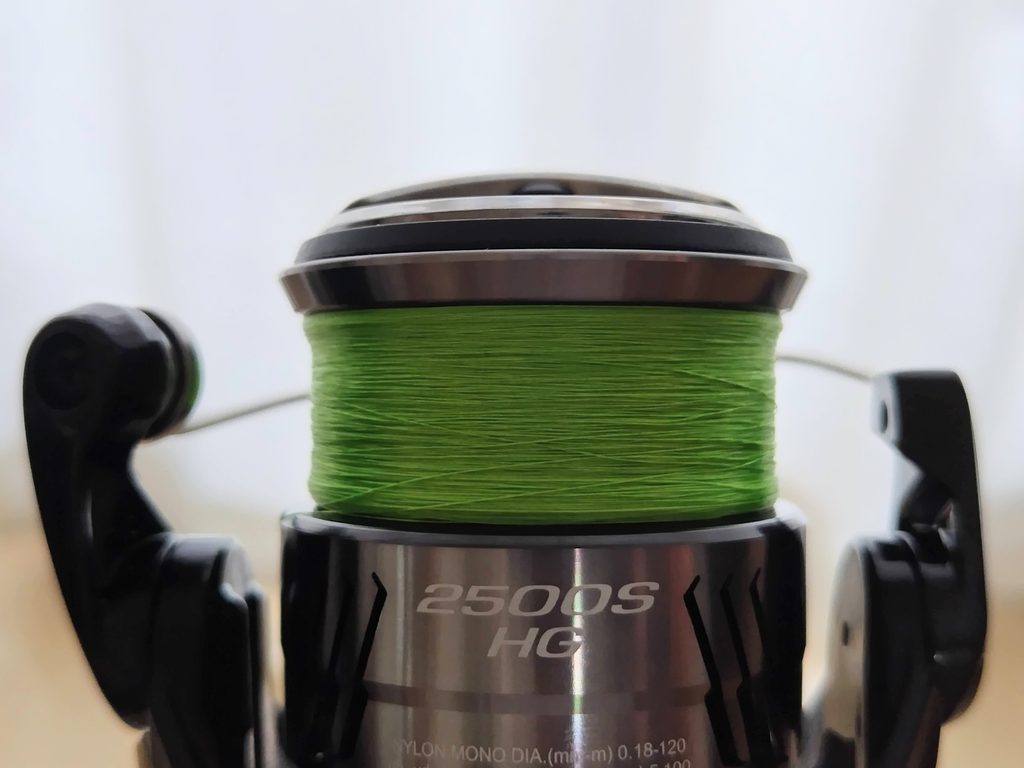 PEにシュッ！を吹きかけた後の26ミラベル2500SHGとPEライン